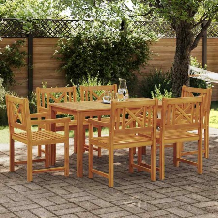 Conjunto de Comedor de Jardín 7 pcs Marrón