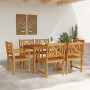 Conjunto de Comedor de Jardín 7 pcs Marrón