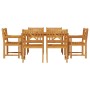 Conjunto de Comedor de Jardín 7 pcs Marrón