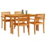 Conjunto de Comedor de Jardín 5 pcs Marrón