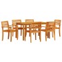 Conjunto de Comedor de Jardín 7 pcs Marrón
