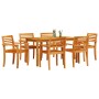 Conjunto de Comedor de Jardín 7 pcs Marrón