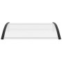 Marquesina para puerta PC negro y transparente 120x75 cm