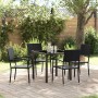 Conjunto de Comedor de Jardín 5 pcs Negro Poliratán
