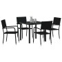 Conjunto de Comedor de Jardín 5 pcs Negro Poliratán