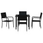 Conjunto de Comedor de Jardín 5 pcs Negro Poliratán
