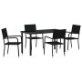 Conjunto de Comedor de Jardín 5 pcs Negro Poliratán