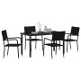 Conjunto de Comedor de Jardín 5 pcs Negro Poliratán