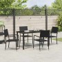 Conjunto de Comedor de Jardín 5 pcs Negro Poliratán