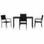 Conjunto de Comedor de Jardín 5 pcs Negro Poliratán