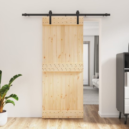 Puerta corredera con herrajes madera maciza de pino 85x210 cm von vidaXL, Türen - Ref: Foro24-3202973, Preis: 156,90 €, Rabat...