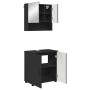 Juego de muebles de baño con puerta 2 pcs Negro 61 x 35 x 64 cm