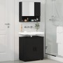 Juego de muebles de baño con puerta 2 pcs Negro 61 x 35 x 64 cm