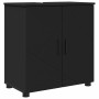 Juego de muebles de baño con puerta 2 pcs Negro 61 x 35 x 64 cm