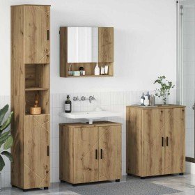 Juego de muebles de baño 4 pcs Roble artisan 61 x 35 x 64 cm