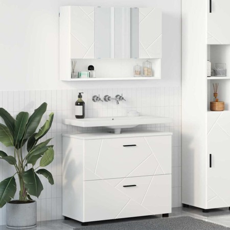 Juego de muebles de baño 2 pcs Blanco 76.5 x 35 x 64 cm