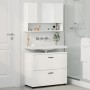 Juego de muebles de baño 2 pcs Blanco 76.5 x 35 x 64 cm