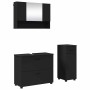 Juego de muebles de baño 3 pcs Negro 76.5 x 35 x 64 cm