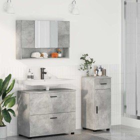 Juego de muebles de baño 3 pcs Gris hormigón 76.5 x 35 x 64 cm