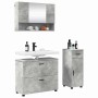 Juego de muebles de baño 3 pcs Gris hormigón 76.5 x 35 x 64 cm