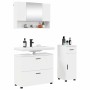 Juego de muebles de baño con cajón 3 pcs Blanco brillante