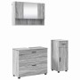 Juego de muebles de baño 3 pcs Gris sonoma 76.5 x 35 x 64 cm