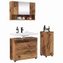 Juego de muebles de baño 3 pcs Madera vieja 76.5 x 35 x 64 cm