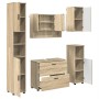 Juego de muebles de baño 5 pcs Roble Sonoma 30 x 35 x 192 cm
