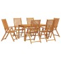 Conjunto de Comedor de Jardín 7 pcs Marrón