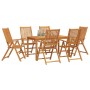 Conjunto de Comedor de Jardín 7 pcs Marrón