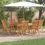 Conjunto de Comedor de Jardín 7 pcs Marrón