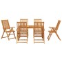 Conjunto de Comedor de Jardín 7 pcs Marrón