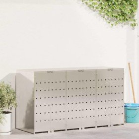 Almacenamiento de cubos Wheelie para 3 cubos Plateado