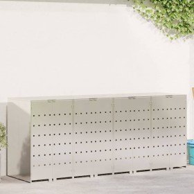 Almacenamiento de cubos Wheelie para 3 cubos Plateado