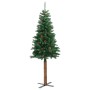 Árbol de Navidad Delgado con 300 LED con soporte Verde 180 cm