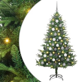 Árbol de Navidad artificial preiluminado con juego de bolas