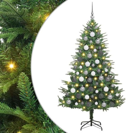 Árbol de Navidad artificial preiluminado con juego de bolas