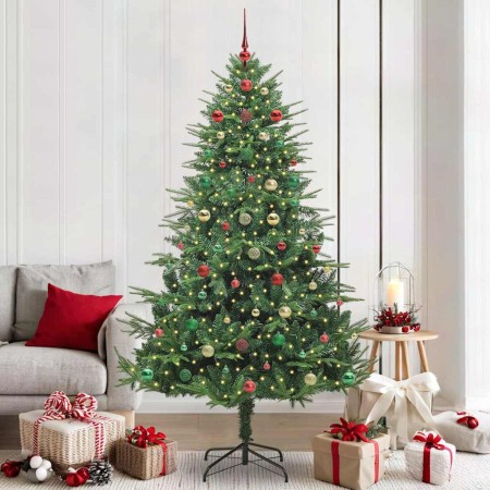 Árbol de Navidad artificial preiluminado con juego de bolas