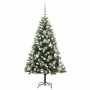 Árbol de Navidad Artificial Plegable con Nieve Esponjosa 120 cm