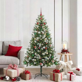 Árbol de Navidad Artificial Plegable con Nieve Esponjosa 180 cm