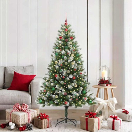 Árbol de Navidad Artificial Plegable con Nieve Esponjosa 180 cm