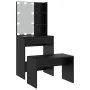 Black Plywood LED Vanity Set by vidaXL, Bedroom Dressers - Ref: Foro24-3114132, Price: 112,13 €, Discount: %