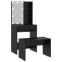 Juego de tocador con LED madera contrachapada negro de vidaXL, Tocadores para dormitorios - Ref: Foro24-3114132, Precio: 115,...