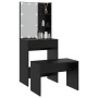 Juego de tocador con LED madera contrachapada negro de vidaXL, Tocadores para dormitorios - Ref: Foro24-3114132, Precio: 115,...
