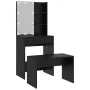 Black Plywood LED Vanity Set by vidaXL, Bedroom Dressers - Ref: Foro24-3114132, Price: 112,13 €, Discount: %