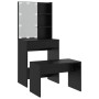 Juego de tocador con LED madera contrachapada negro de vidaXL, Tocadores para dormitorios - Ref: Foro24-3114132, Precio: 115,...