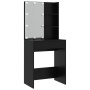 Juego de tocador con LED madera contrachapada negro de vidaXL, Tocadores para dormitorios - Ref: Foro24-3114132, Precio: 115,...