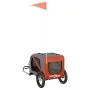 Fahrradanhänger für Hunde, Eisen-Oxford-Stoff, orange-grau von vidaXL, Kinderwagen für Haustiere - Ref: Foro24-93865, Preis: ...