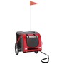 Haustier-Fahrradanhänger, Eisen-Oxford-Stoff, Rot, Grau von vidaXL, Kinderwagen für Haustiere - Ref: Foro24-93873, Preis: 107...
