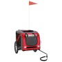 Haustier-Fahrradanhänger, Eisen-Oxford-Stoff, Rot, Grau von vidaXL, Kinderwagen für Haustiere - Ref: Foro24-93873, Preis: 107...